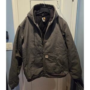 Carhartt Jacket J140 GVL Cement Gray Quilt Lined Hooded Union 3XL Tall